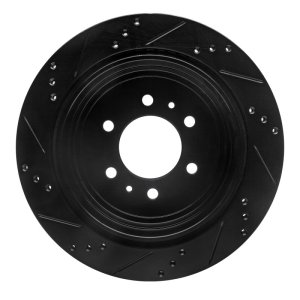 Ford F-150 Brake Rotor (1) - Rear Right - R1 Concepts - Drilled & Slotted - Black - `04-`11